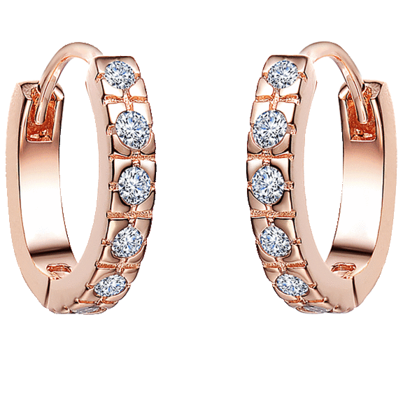 RelavenO Shimmering 14mm Cubic Zirconia Small Hoop Earrings