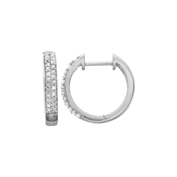 Diamond Muse Sterling Silver 1/4 Carat TW Diamond Huggie Earrings