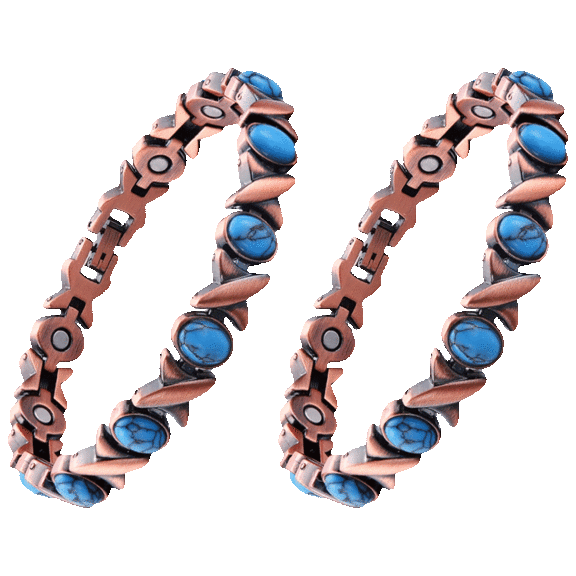 2-Pack: Titan Women's Magnetic Therapy Pain Relief Copper Bracelet