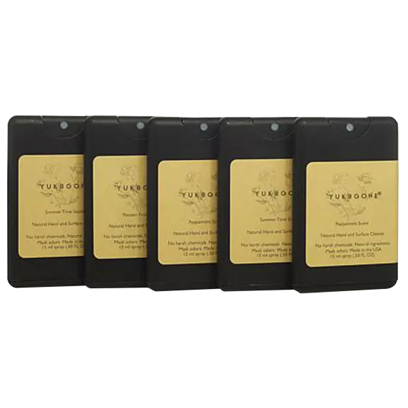 5-Pack: YukBGone Natural Hand and Surface Sanitizer Set