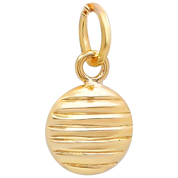 Pori Jewelers 14K Gold Line Detailed Circle Pendant