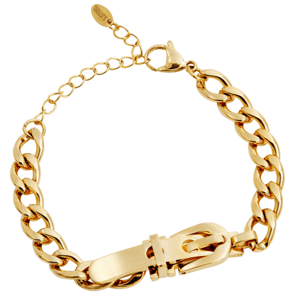 Savvy Cie 18K Gold Plated Curb Link Buckle Bracelet