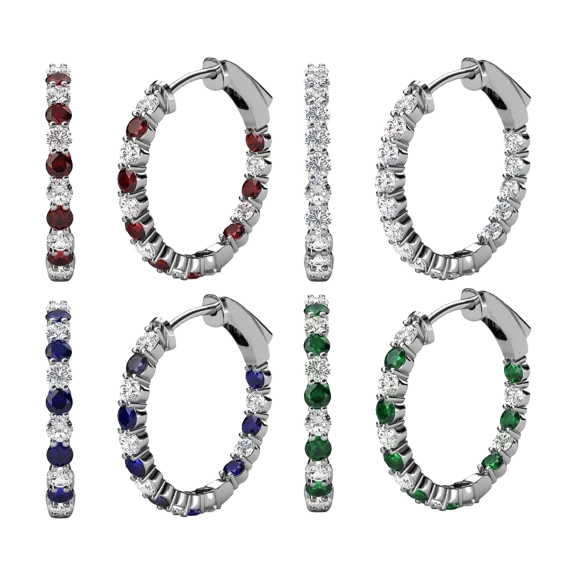 Genevive Platinum Plated Hoop Earrings