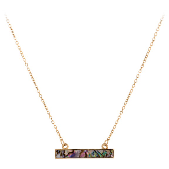 Hollywood Sensation Dainty Necklace With Abalone Bar Pendant