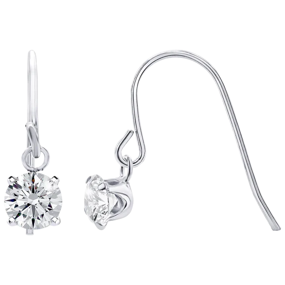 1 Carat TW Moissanite Drop Earrings in Sterling Silver
