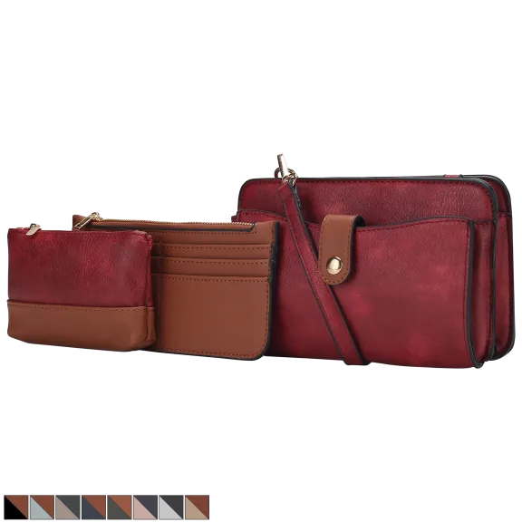 MKF Collection Muriel Crossbody Bag With Card Holder & Small Pouch By Mia K