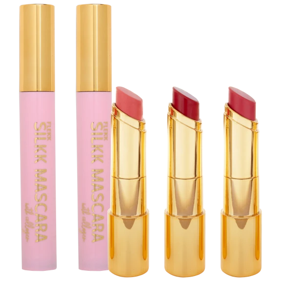 Flekk 5-Piece Lipstick and Mascara Bundle