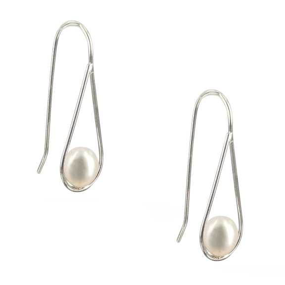 Pacific Pearls Nouvelle-Caledonie Collection Swing Time Sterling Pearl Earrings