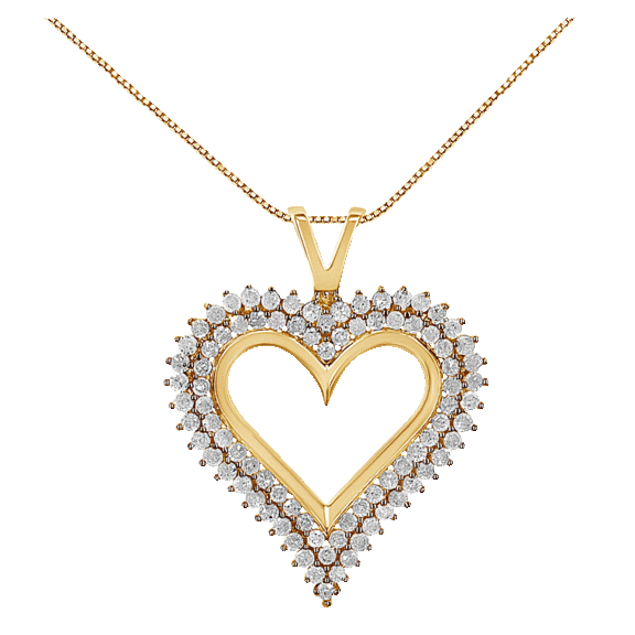 Haus of Brilliance .925 Sterling Silver 2.0 Carat TW Diamond Heart Necklace
