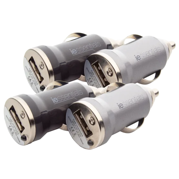 4-pack: iEssentials Rapid USB Car Charger