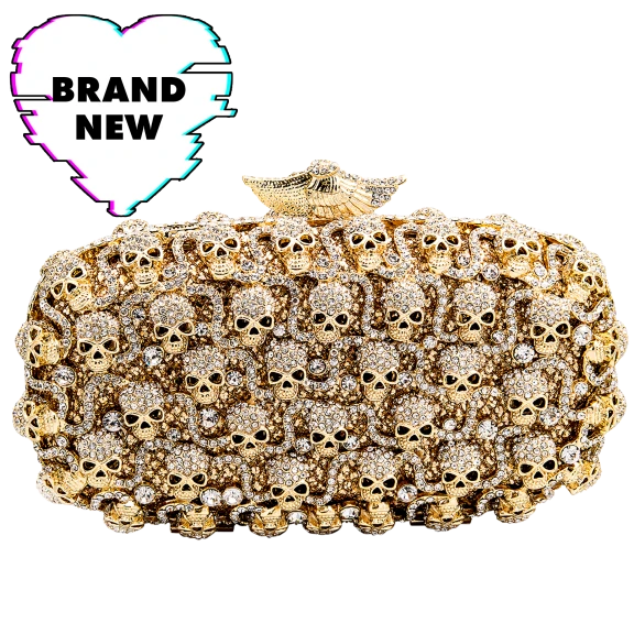 Dolli Skull Crystal Clutch