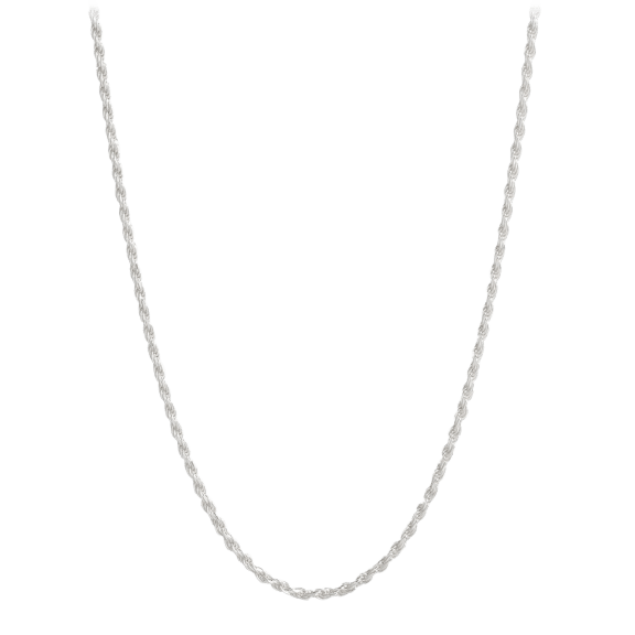 Pori Jewelers Sterling Silver 2mm Diamond Cut Rope Chain Necklace