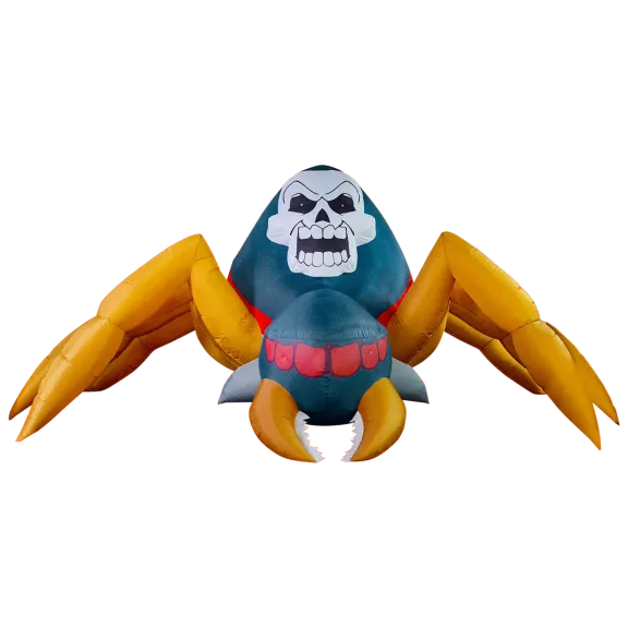 JoieDomi Inflatable Giant Skull Head Spider With LED Lights (6' Long)