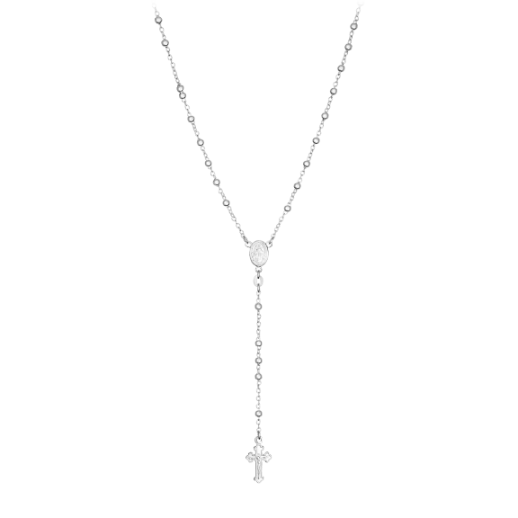 Pori Jewelers .925 Sterling Silver 3MM Rosary Necklace
