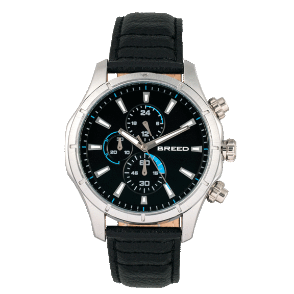 Breed Lacroix Chronograph Leather-Band Watch