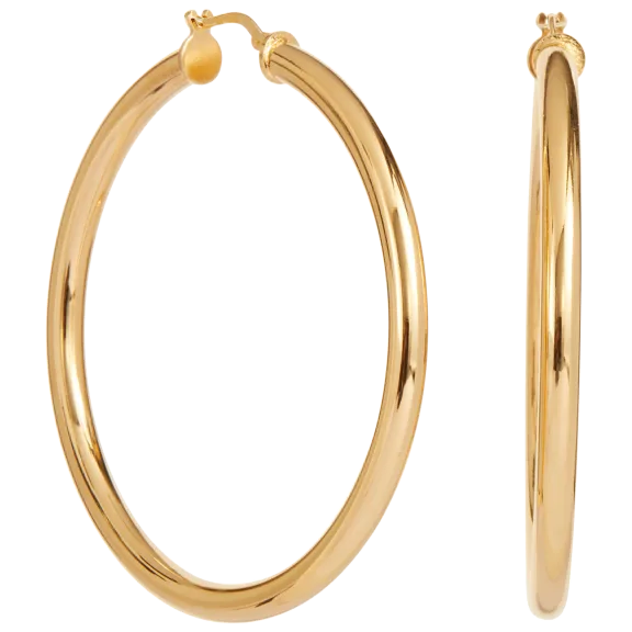 Savvy Cie Italian Chubby 2" Hoop Earrings