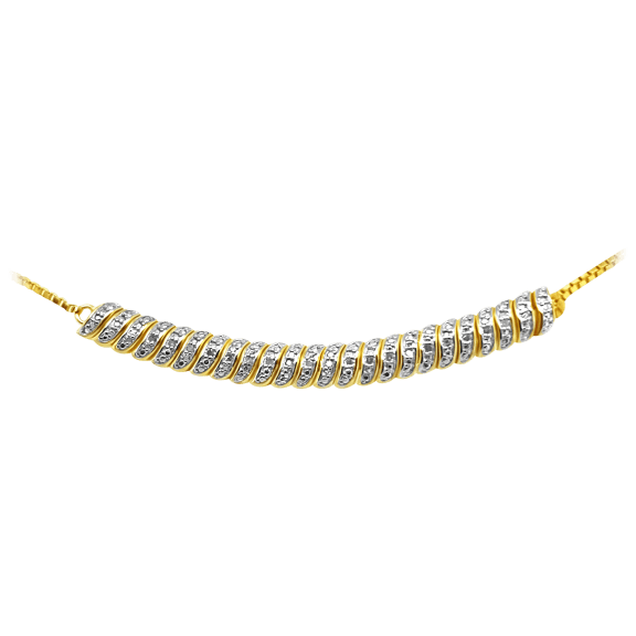 Diamond Muse 1/10 Ct Diamond Two-Tone Round Diamond Wave Link Bracelet