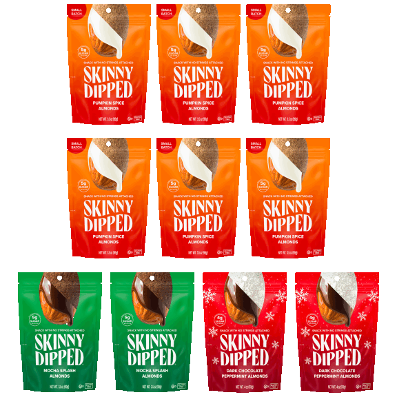 10-Pack: SkinnyDipped Almonds