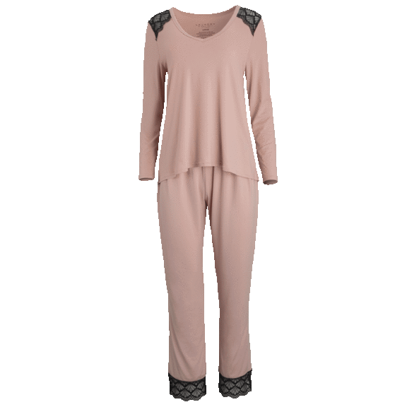 Laundry by Shelli Segal Pajama Pant Set with Lace Inset