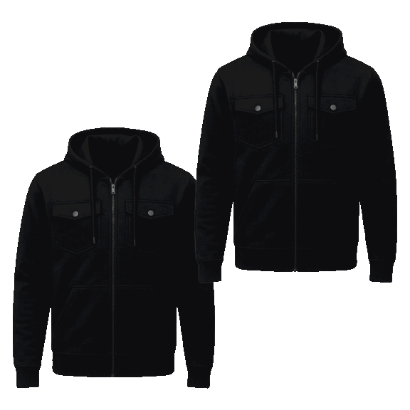 2-Pack: Nextex Apparel Men's Fleece Full Zip Hoodies With Chest Pockets