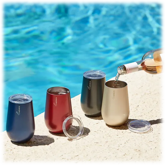 4-Pack: Rabbit 12oz Wine Tumblers in Assorted Colors