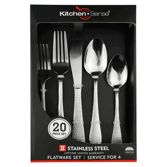 J&V Textiles 40-Piece Stainless Steel Flatware Set-for-8
