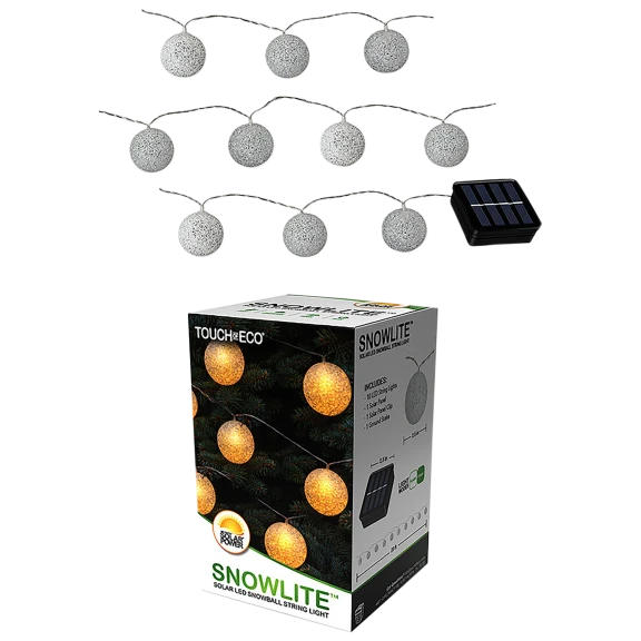 Touch of Eco Snow Lite Solar Powered LED Outdoor String Lights