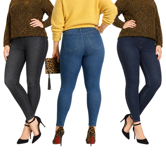 3-pack: HUE Curvy Denim Leggings - Plus Size