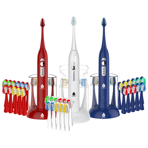 Pursonic S430 Sonic Toothbrush with 12 Brush Heads