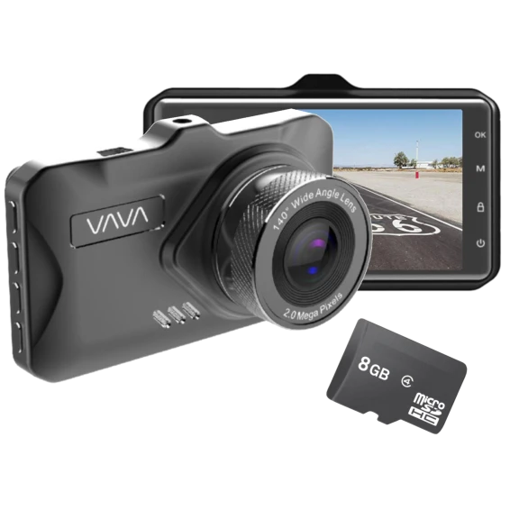 VaVa 1080P Wide Angle Dash Cam with 8GB SD Card