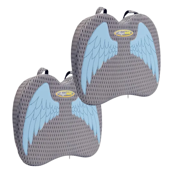 2-Pack: Angel Ride Car Seat Cushion Extra Comfy Blue Wing Edition