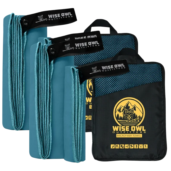 2-Pack: Wise Owl Outfitters Large Camping Towels with Washcloths