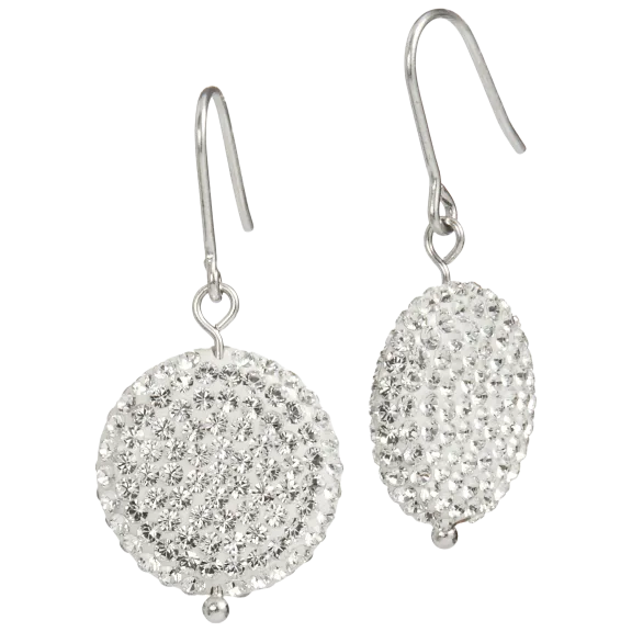 Savvy Cie Sterling Silver Crystal Drop Fire Ball