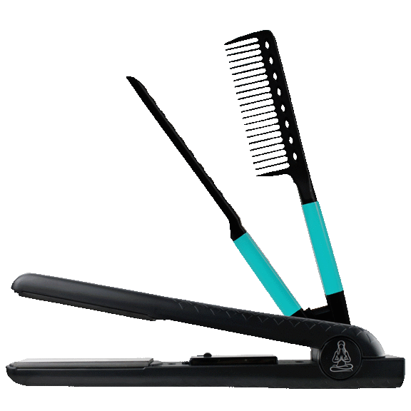 Supreme 1.25" Flat Iron w/ Ceramic Plates + EZ Comb