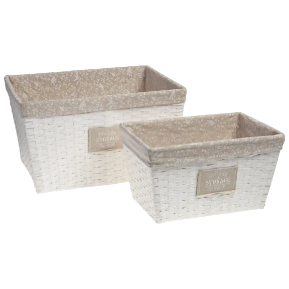 2-Pack: Autograph Collection Decorative Woven Storage Baskets with Cloth Liners