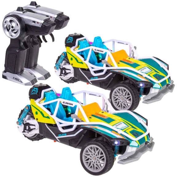 2-Pack: Odyssey Toys 3-Wheel Race Cars with Remote Control