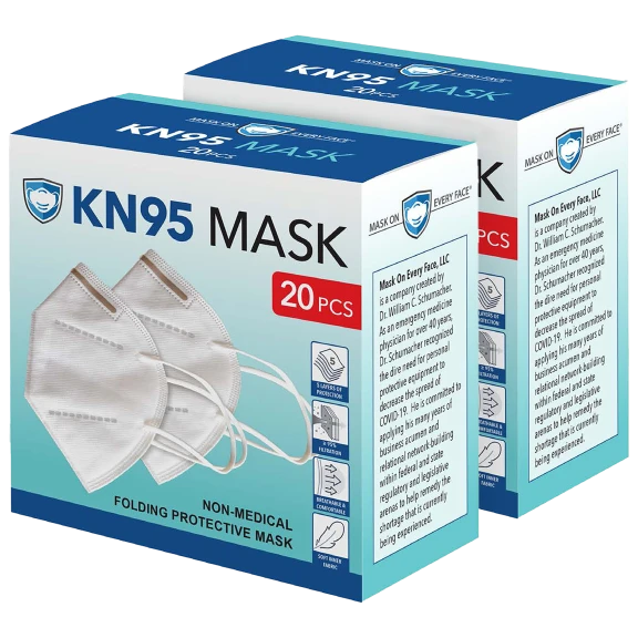 40-Pack: Mask on Every Face 5-Layer KN95 Disposable Face Masks