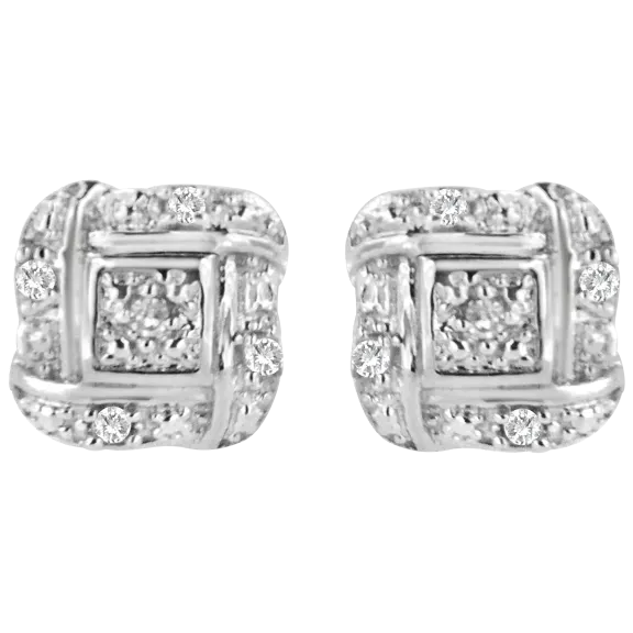 Haus of Brilliance .925 Sterling Silver Diamond Accent Stud Earrings