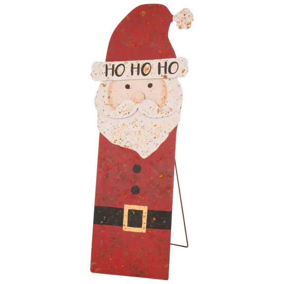 Glitzhome 35.98"H Rusty Metal Santa Decor