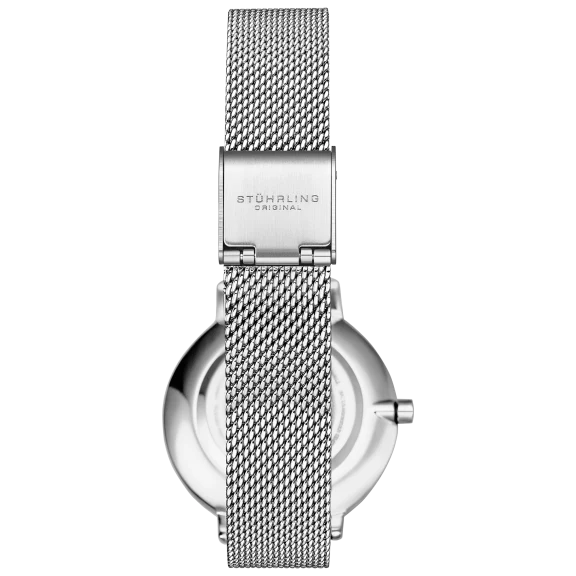 Stührling Ladies Quartz with Silver Case & Dial with Silver Mesh Bracelet Watch