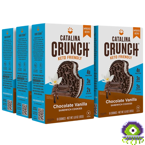6-Pack: Catalina Crunch Chocolate Vanilla Keto Sandwich Cookies