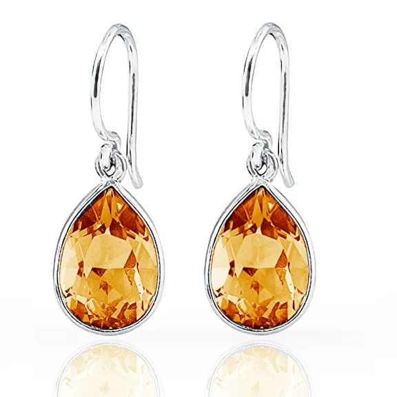 A&M Genuine Gemstone Drop Earrings