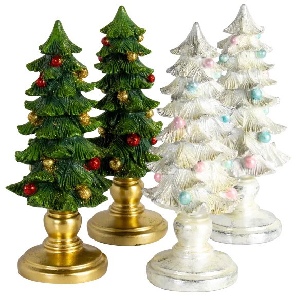 2-Pack: Valerie Parr Hill 12" Footed Trees With Ornaments
