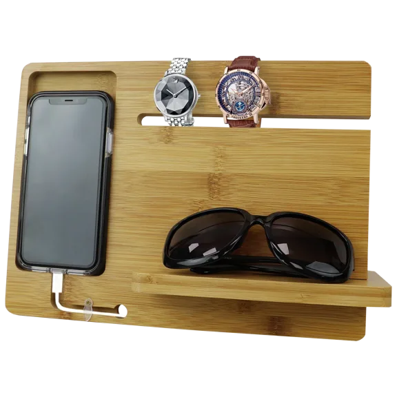 Bamboo Tabletop Smartphone Station