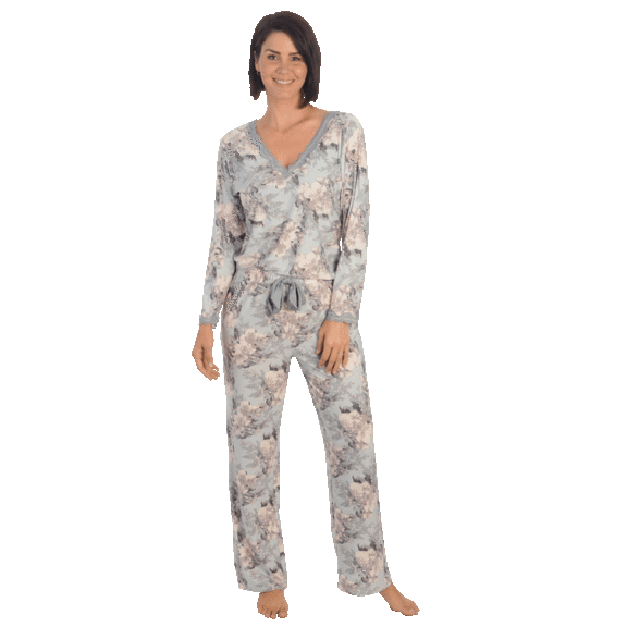 Laundry by Shelli Segal 2-Piece Pajama Pants Set with Lace Inset