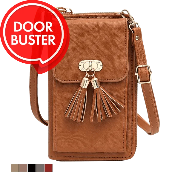 Malibu Skye Saffiano Phone Crossbody with Tassel