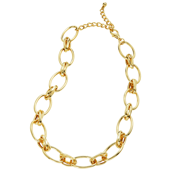 Savvy Cie 14K Gold Plated Large Link Necklace