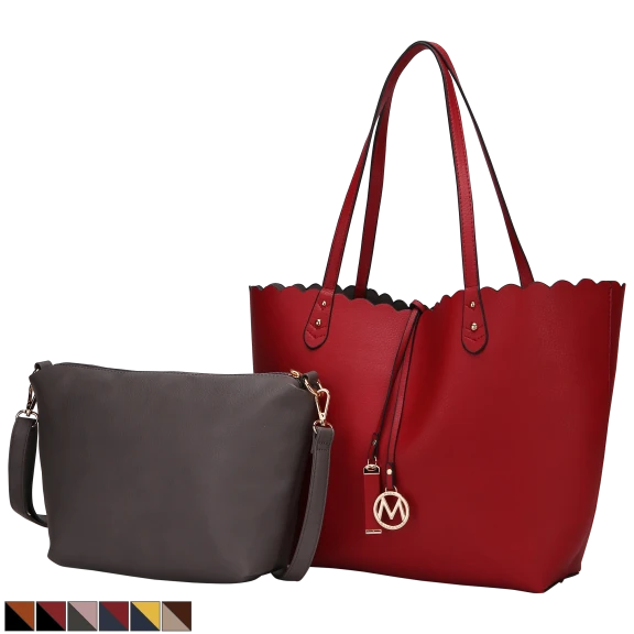 MKF Collection Amahia Reversible Shopper Tote Bag with Crossbody Pouch by Mia K.