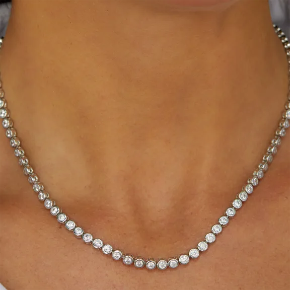 The Bezel Set Cubic Zirconia Tennis Necklace