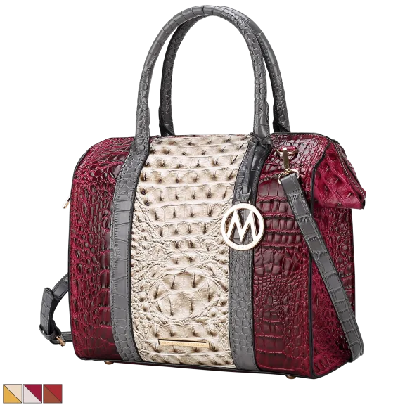 MKF Collection Ember Faux Crocodile-Embossed Satchel By Mia K